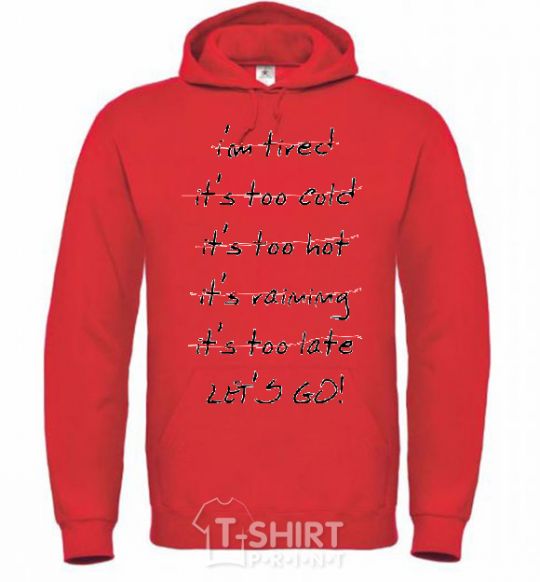 Men`s hoodie LET'S GO! bright-red фото