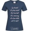 Women's T-shirt LET'S GO! navy-blue фото