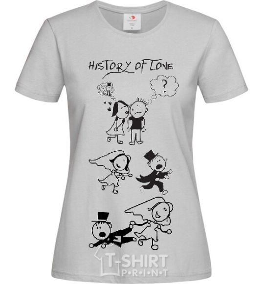 Women's T-shirt HSTORY OF LOVE_2 grey фото