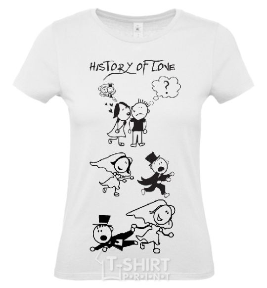 Women's T-shirt HSTORY OF LOVE_2 White фото