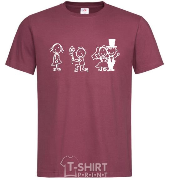 Men's T-Shirt LOVE AND MARRY ME burgundy фото