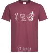 Men's T-Shirt LOVE AND MARRY ME burgundy фото