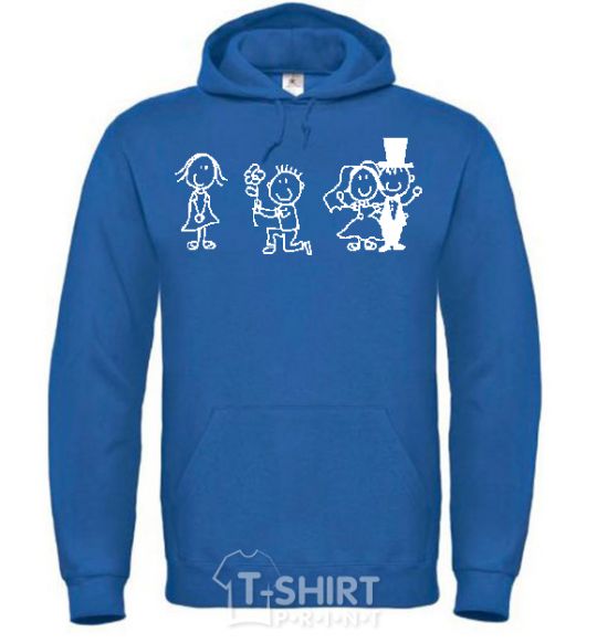 Men`s hoodie LOVE AND MARRY ME royal фото