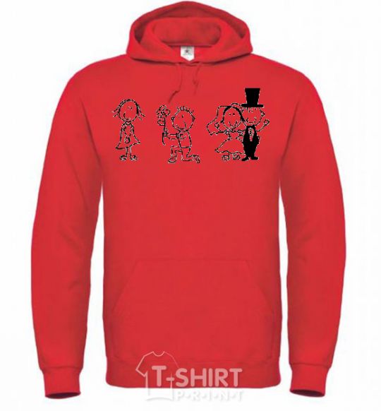 Men`s hoodie LOVE AND MARRY ME bright-red фото