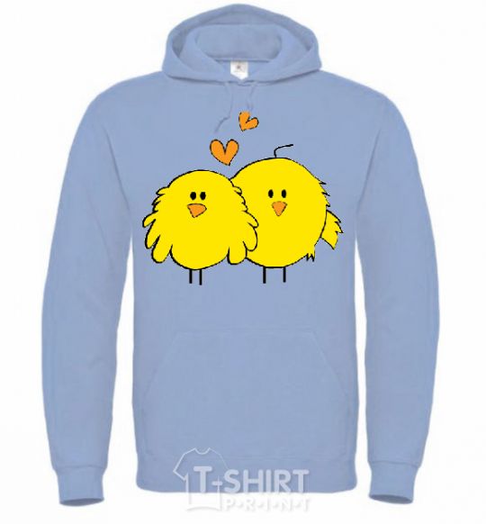 Men`s hoodie CHIKEN sky-blue фото