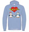 Men`s hoodie FAMILY IS... sky-blue фото