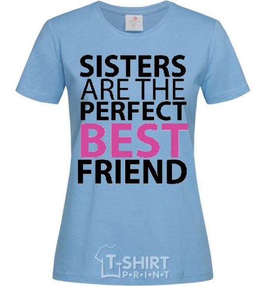 Женская футболка SISTERS... Голубой фото