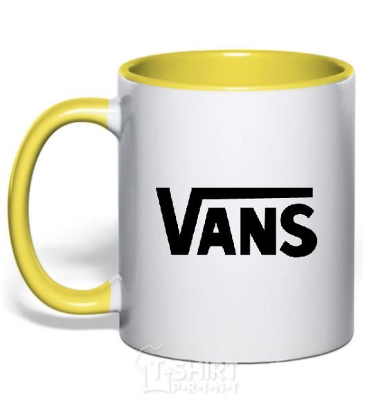 Mug with a colored handle VANS yellow фото