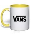 Mug with a colored handle VANS yellow фото