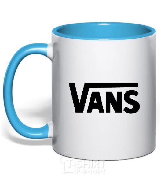 Mug with a colored handle VANS sky-blue фото