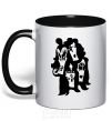 Mug with a colored handle KISS band black фото