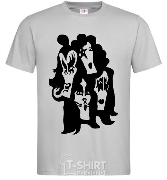 Men's T-Shirt KISS band grey фото