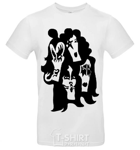 Men's T-Shirt KISS band White фото