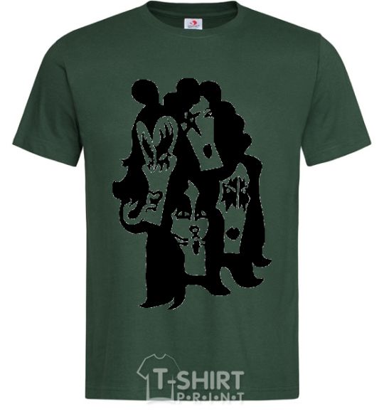 Men's T-Shirt KISS band bottle-green фото