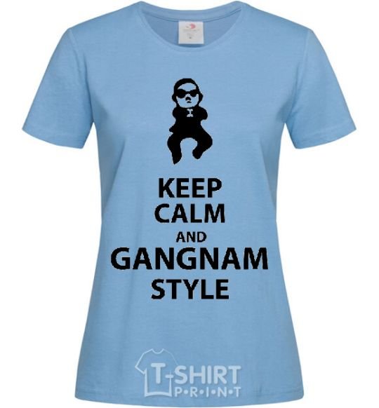 Women's T-shirt GANGNAM STYLE sky-blue фото