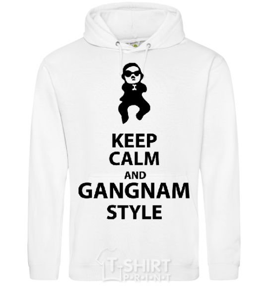 Мужская толстовка (худи) GANGNAM STYLE Белый фото