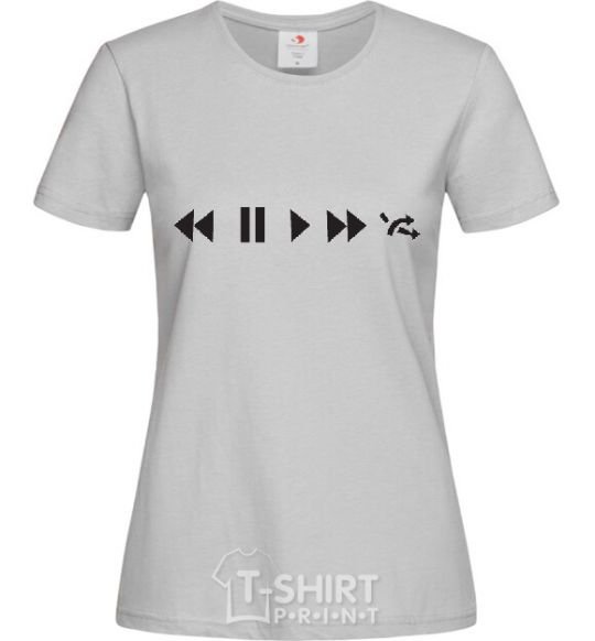 Women's T-shirt PLAY grey фото