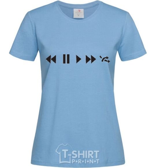 Women's T-shirt PLAY sky-blue фото