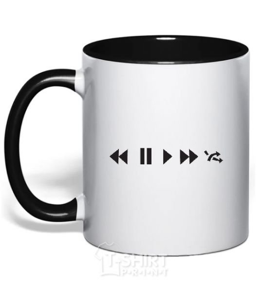 Mug with a colored handle PLAY black фото
