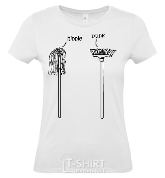 Women's T-shirt HIPPIE/PUNK White фото