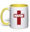 Mug with a colored handle MAVRIN yellow фото