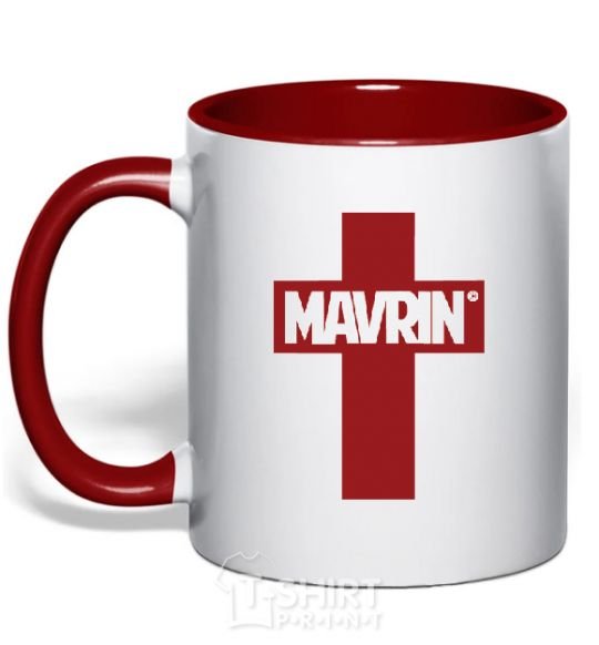 Mug with a colored handle MAVRIN red фото