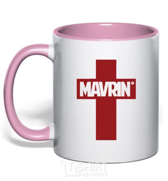 Mug with a colored handle MAVRIN light-pink фото