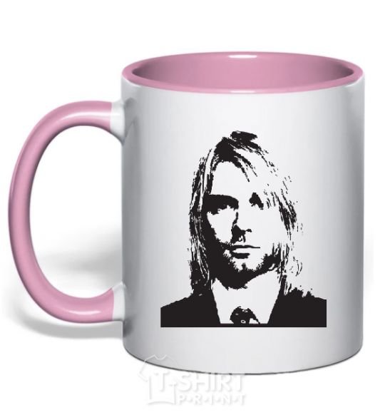 Mug with a colored handle KURT COBEIN light-pink фото