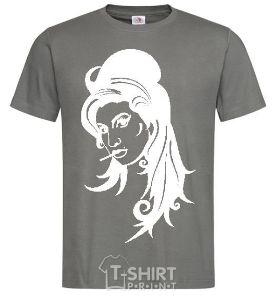 Men's T-Shirt AMY WINEHOUSE dark-grey фото