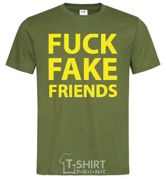 Men's T-Shirt FUCK FAKE FRIENDS millennial-khaki фото