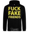 Men`s hoodie FUCK FAKE FRIENDS black фото