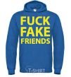 Men`s hoodie FUCK FAKE FRIENDS royal фото