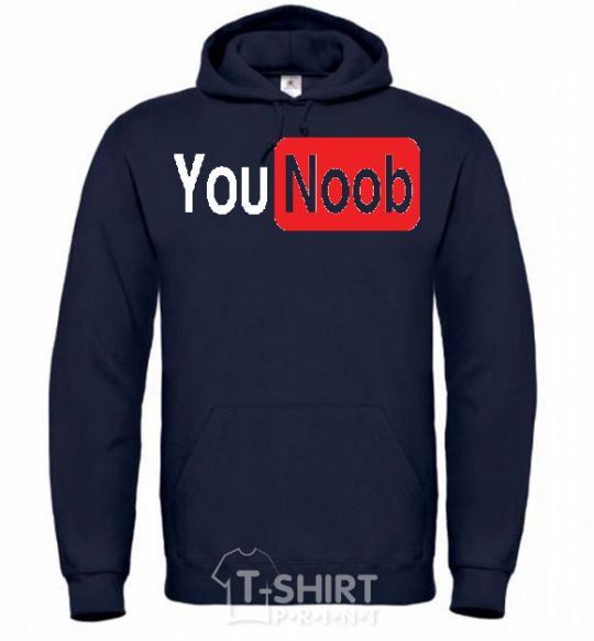 Men`s hoodie YOU NOOB navy-blue фото