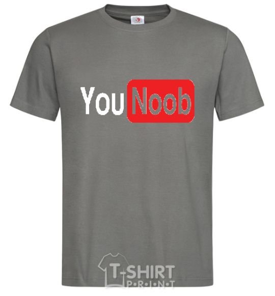 Men's T-Shirt YOU NOOB dark-grey фото