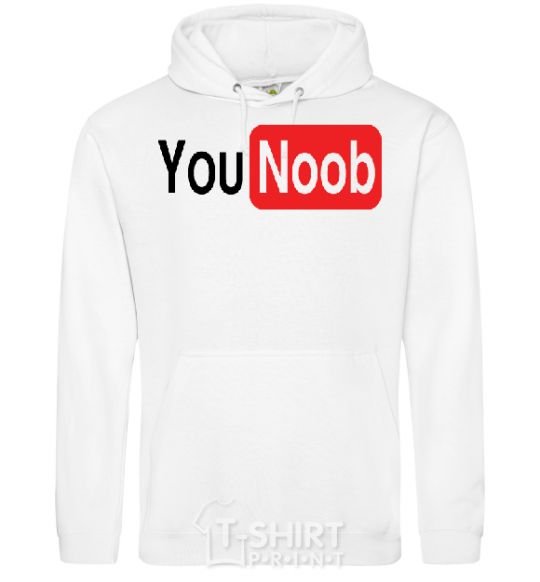 Men`s hoodie YOU NOOB White фото