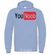 Men`s hoodie YOU NOOB sky-blue фото