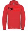 Men`s hoodie YOU NOOB bright-red фото