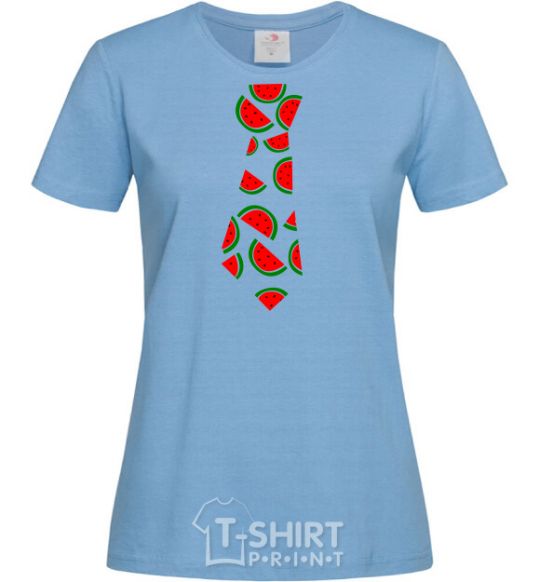 Women's T-shirt WATERMELON sky-blue фото