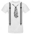 Men's T-Shirt Tie and suspenders White фото