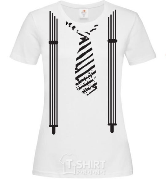 Women's T-shirt Tie and suspenders White фото