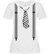 Women's T-shirt Tie and suspenders White фото