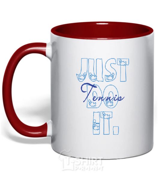 Mug with a colored handle JUST DO IT red фото