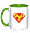 Mug with a colored handle SUPER BALL! kelly-green фото