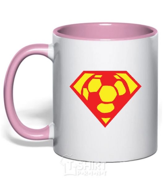 Mug with a colored handle SUPER BALL! light-pink фото
