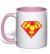 Mug with a colored handle SUPER BALL! light-pink фото