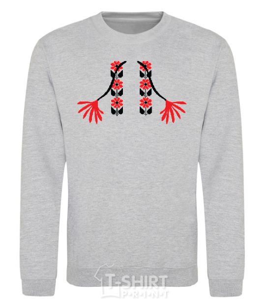 Sweatshirt Red embroidered shirt sport-grey фото