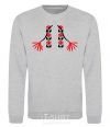 Sweatshirt Red embroidered shirt sport-grey фото