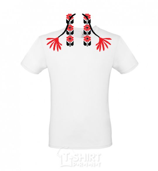 Men's T-Shirt Red embroidered shirt White фото