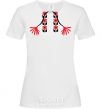 Women's T-shirt Red embroidered shirt White фото