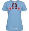 Women's T-shirt Red embroidered shirt sky-blue фото